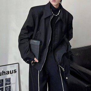 秋季港风青少年男士个性斜拉链外套修身夹克学生百搭潮 JK261P55图片
