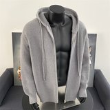 秋冬款加厚毛衣外套时尚宽松连帽开叉坑条针织开衫上衣女M6512P60，男装针织衫/毛衣，星座1013-3