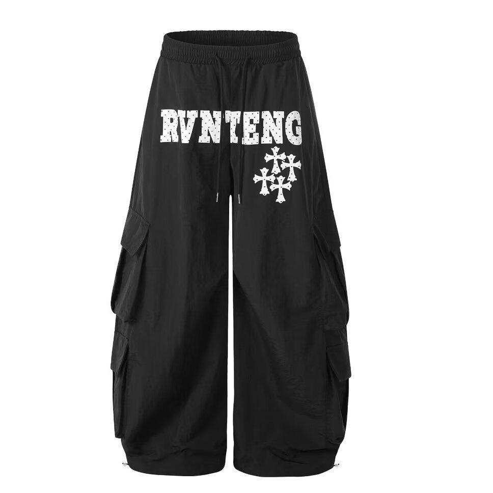 复古多口袋工装牛仔女春秋款高街设计宽松显瘦垂感阔腿裤K8146P50,女装休闲裤,星座1013-3