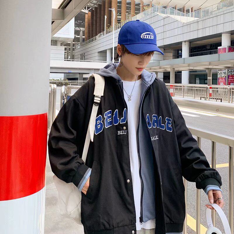 港风连帽外套男士青少年春款休闲帅气潮流上衣宽松夹克JK38P55,男装夹克,星座1013-3