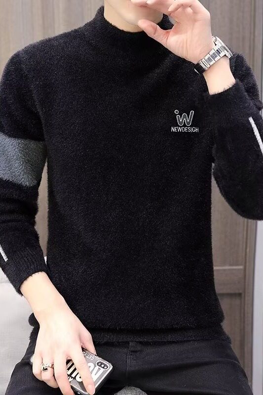 男士毛衣加厚冬韩版圆领水貂绒修身针织衫冬季长袖打底衫M16P55,男装针织衫/毛衣,星座1013-3