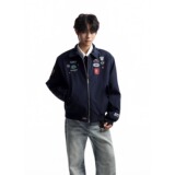 美式复古徽章刺绣飞行夹克男女宽松外套设计感潮JK335P65，男装夹克，星座1013-3