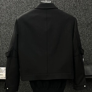 潮牌金属解构绑带设计感工装夹克男春秋季痞帅短款外套潮JK249P70图片
