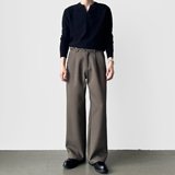 解构褶皱西裤男春垂坠感高级感黑色宽松显瘦微喇叭阔腿裤XK413P45，男装西裤，星座1013-3