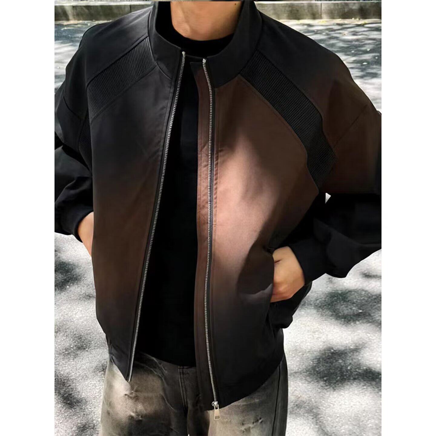 美式立领夹克男春秋季新款潮牌工装拼接情侣冲锋衣外套JK336P60，男装夹克，星座1013-3