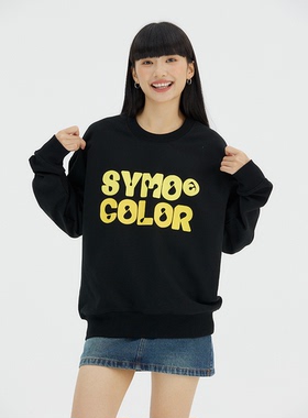 SYMOCOLOR 基础潮牌双行字母套头无帽圆领卫衣男女春秋季上衣长袖