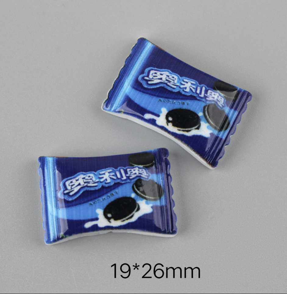 10/包装仿真糖果大白兔奥利奥diy树脂配件文具盒发饰耳环配件