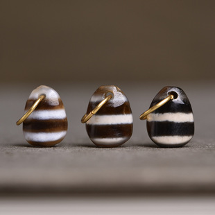 纯天然玛瑙天珠卡子小咒牌藏式料器DIY配饰文玩菩提佛珠手串坠子