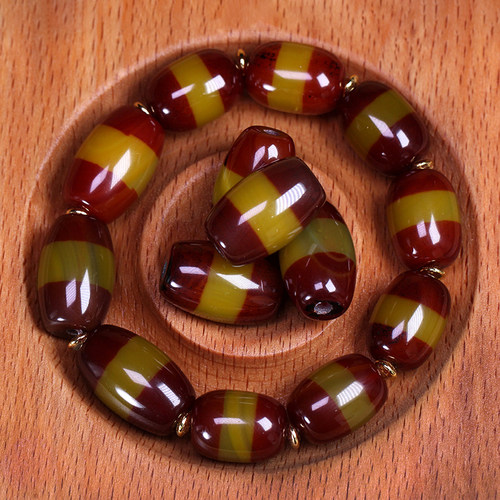 圣饰奇缘 西藏天然老矿玛瑙线珠手串20*13mm左右DIY配珠配饰