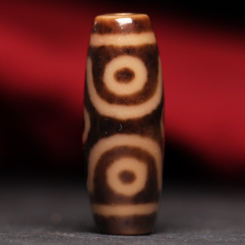 5A级西藏天然老矿原石玛瑙十字六眼天珠手串项链吊坠14*38mm左右