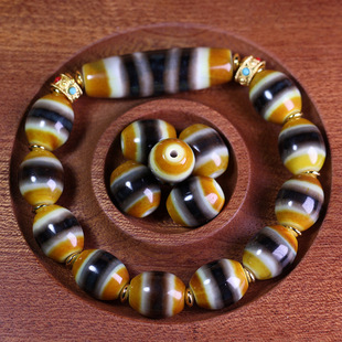 5A级西藏天然真品老矿原石青稞药师线珠手串项链散珠12*38mm左右