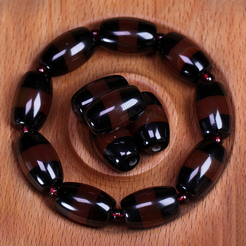 圣饰奇缘 西藏天然老矿玛瑙线珠手串20*13mm左右DIY配珠配饰