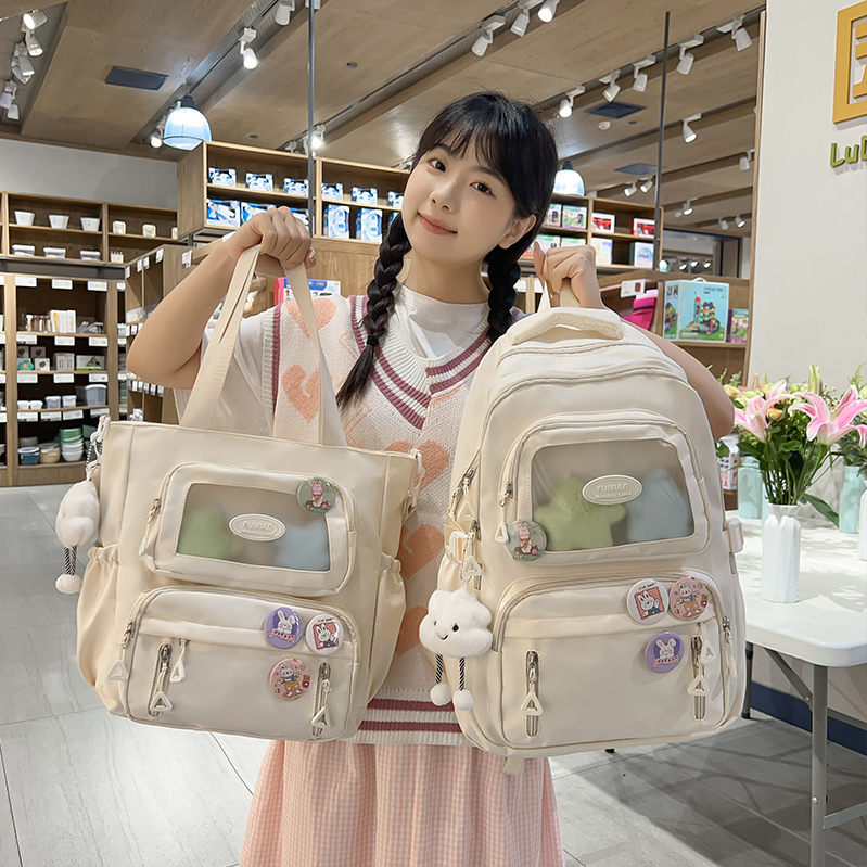 正品潮牌官方迪士尼可爱少女痛包双肩包女新款高颜值书包高中初中