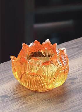莲花蜡台 古法琉璃七彩蜡烛台摆件工艺品
