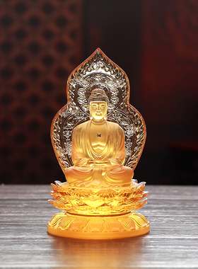 古法琉璃摆件供奉工艺品三宝佛