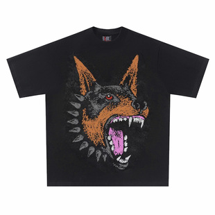 猎狗涂鸦欧美头印花短袖 Graffiti 260克重磅纯棉 Head t恤 Hound