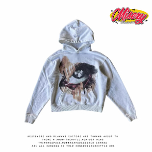 上衣潮 高街风印花连帽卫衣男女通用宽松oversize长袖 y2k hoodie