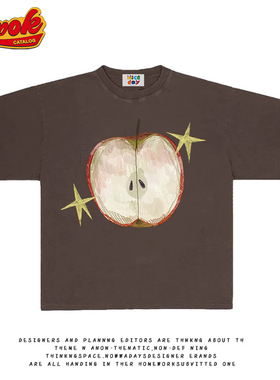 造物GOODGOD 星星苹果2025夏季新款个性创意小众纯棉宽松短袖T恤