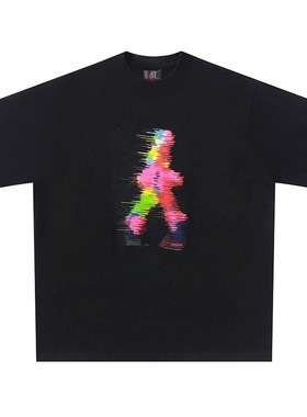 Creative 潮牌 Color Portrait 美式印花人像炫彩高街Abstractt恤