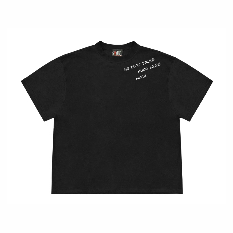 美式复古言多必失英文短袖t恤