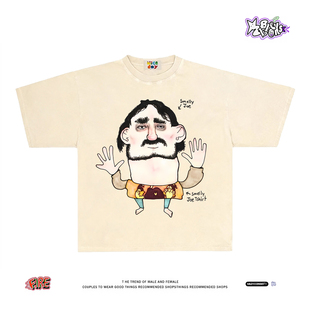 小众原创260克重磅纯棉上衣宽松百搭打底夏短袖 味儿大 美式 恤