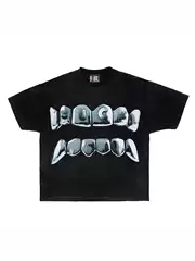 28Blocks American Retro Letter Short-Sleeve Trendy Brand T-Shirt for Women, Niche Design, Oversized Couple Tops