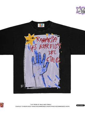 被这偷星星的脑洞戳中~美式短袖T恤男女同款宽松纯棉质感上衣夏季