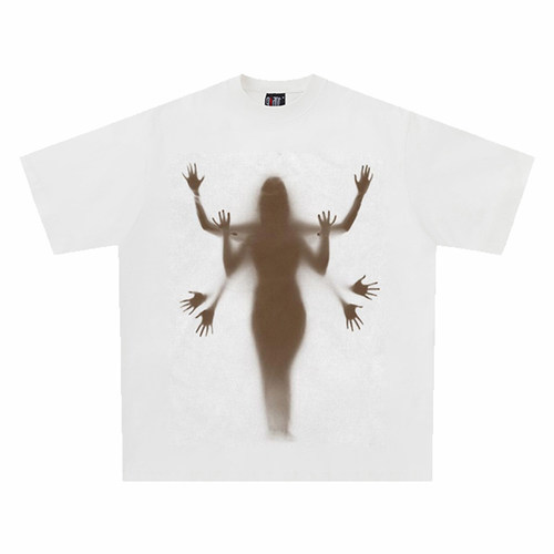 Fuzzy Portrait  260克重磅纯棉！印花模糊人像图案宽松短袖t恤