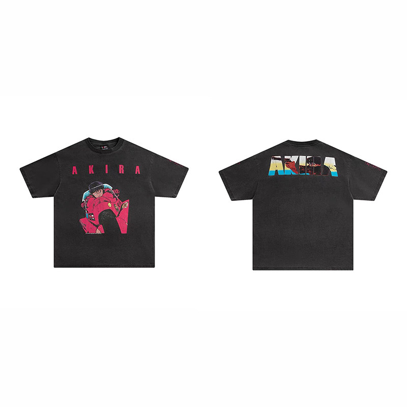 아메리칸 하이 스트리트 로큰롤 올드 레트로 반팔 빈티지 밴드 루즈하고 다재다능한 티셔츠 트렌디 브랜드 반팔 탑