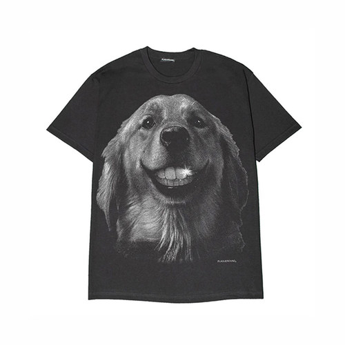 Dark Smiley Dog 260克重磅纯棉！高街宽松印花小众小狗短袖T恤
