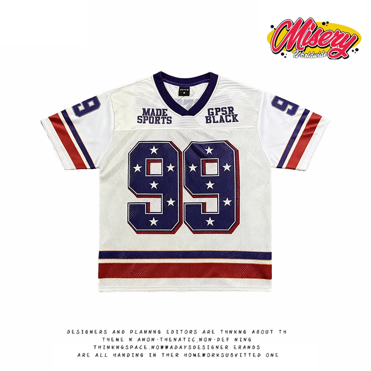 y2k hoodie~美式复古运动风99号印花短袖T恤男女情侣宽松速干上衣