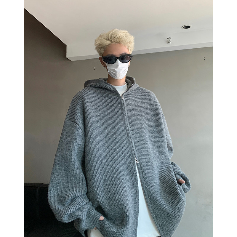 秋冬毛衣开衫双拉链针织衫618-MM1315-P70控98模特，男装针织衫/毛衣，星座618