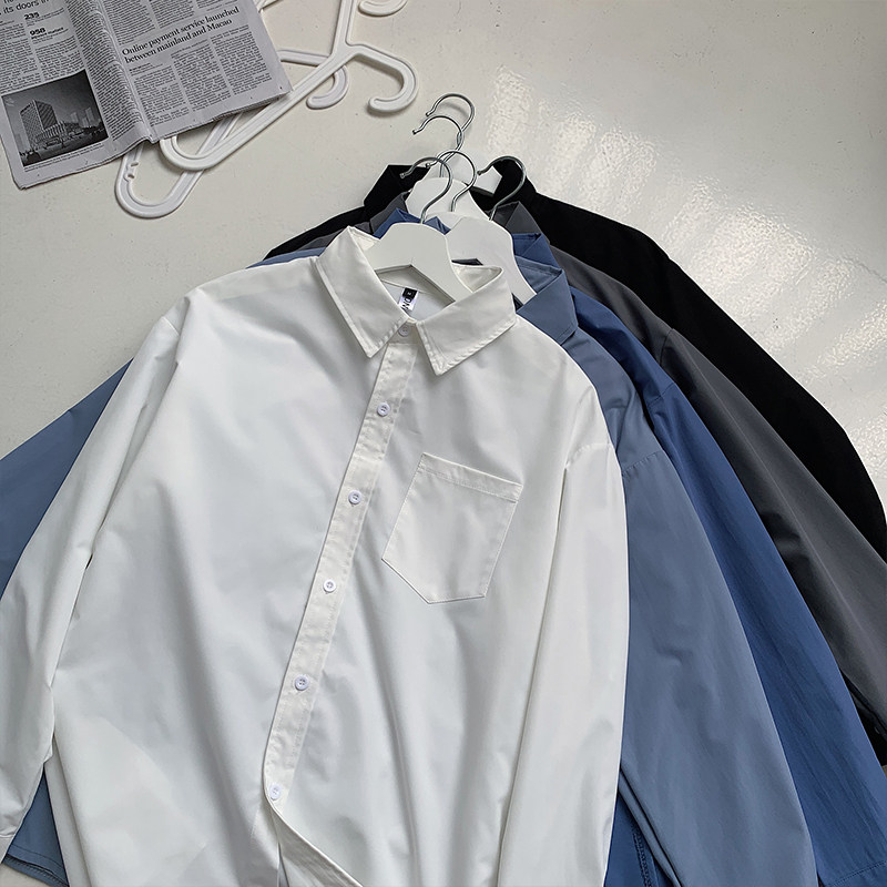 12色7码春装男女长袖衬衫韩版宽松衬衣制服618-CS89-P30控48,男装衬衫,星座618