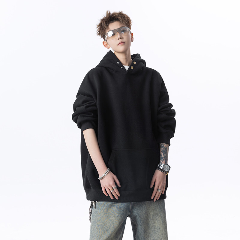 无影墙高品质420克双扣子连帽卫衣618-WY1015-P55控88,男装卫衣,星座618