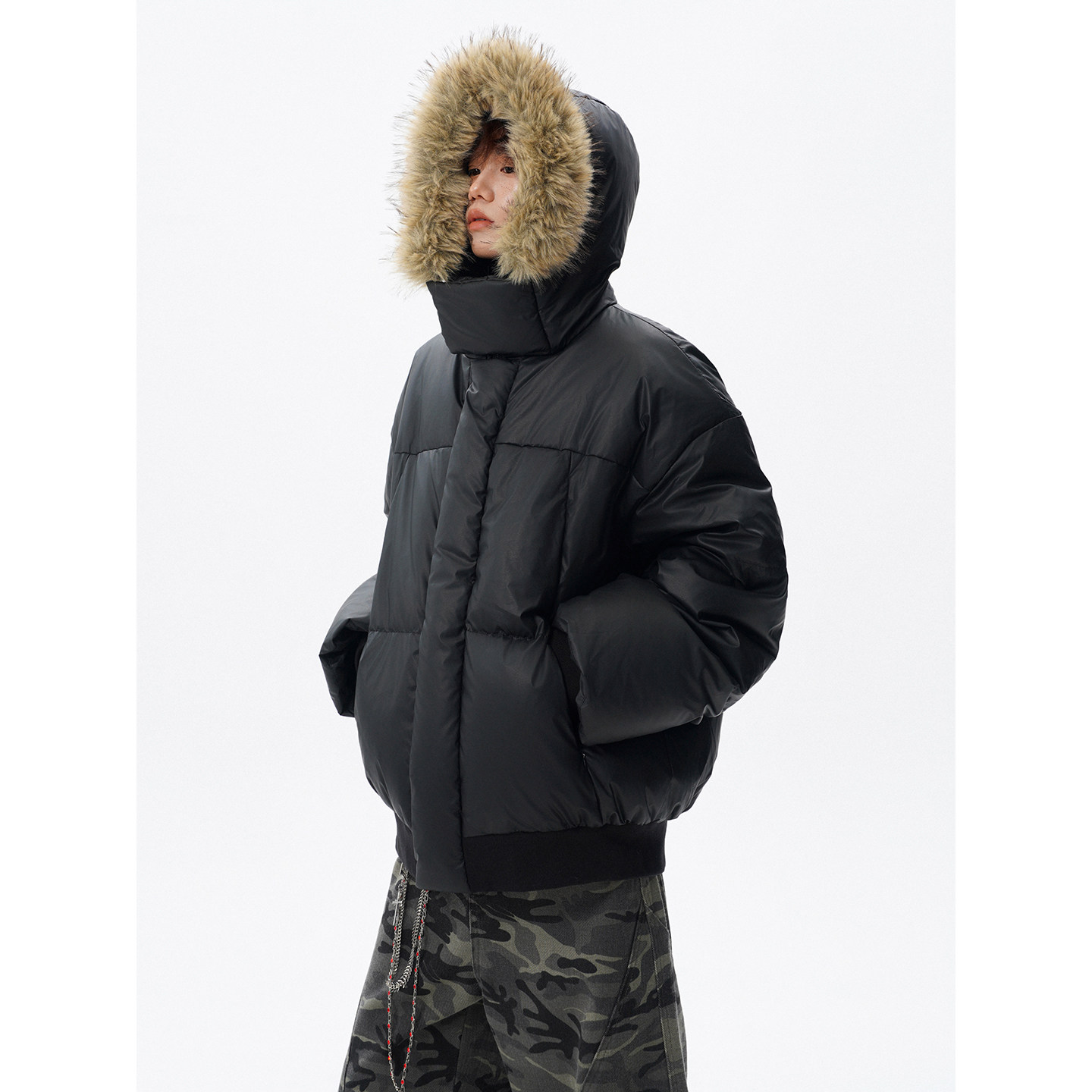 90白鸭绒毛领羽绒服外套618-YR05-P245控388LK，男装羽绒服，星座618