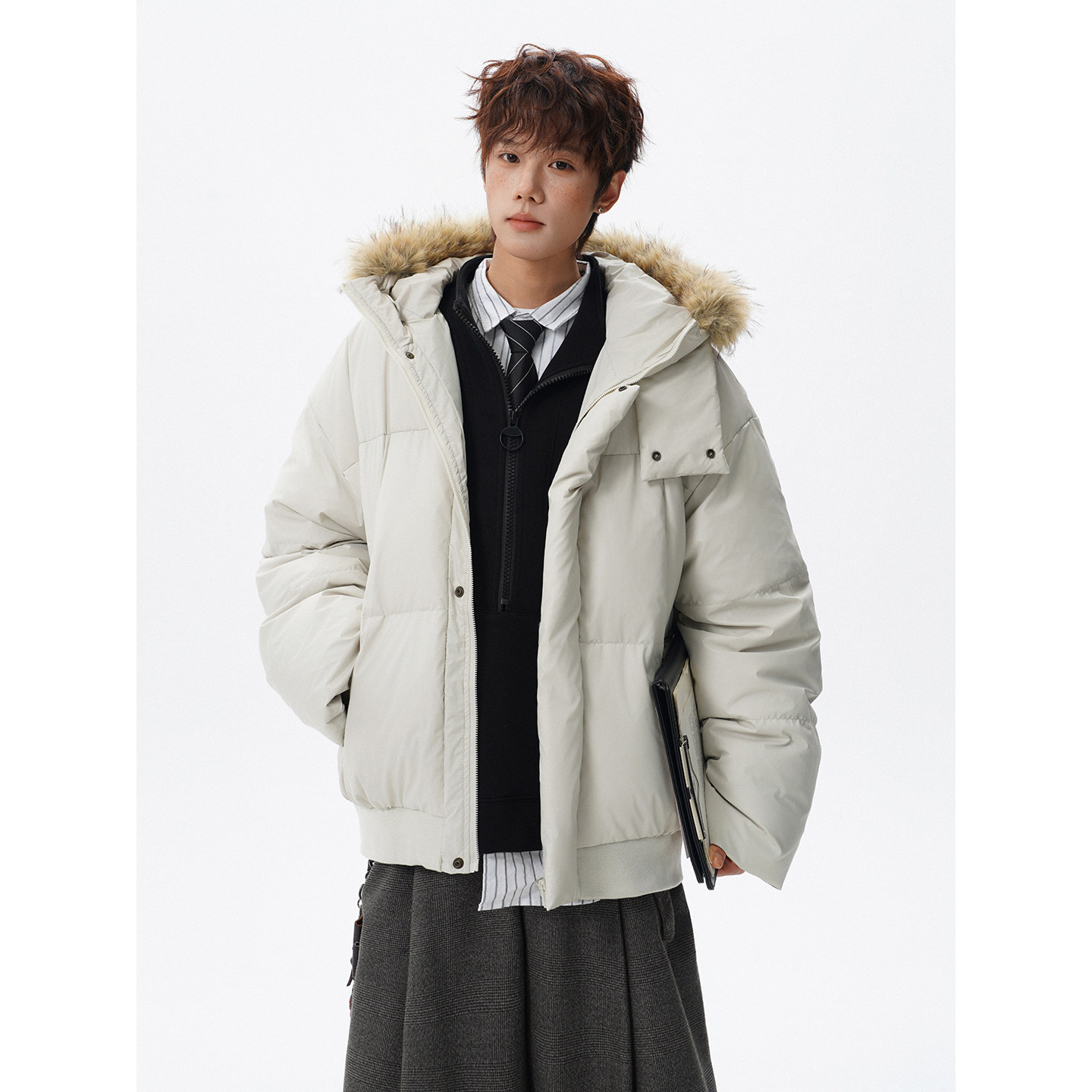 90白鸭绒毛领羽绒服外套618-YR05-P245控388LK,男装羽绒服,星座618