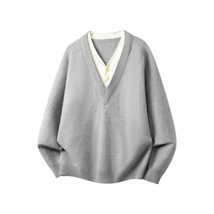 白底图现货假两件针织毛衣衫618-MM902-P55 控108，男装针织衫/毛衣，星座618