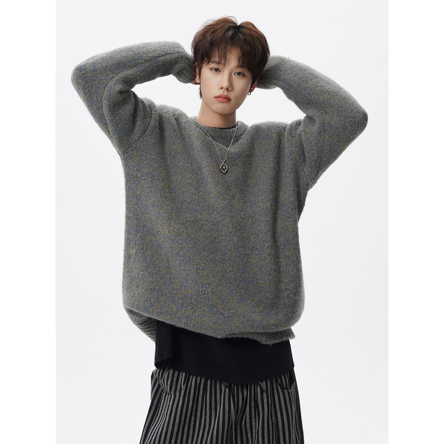 秋冬彩砂针织衫套头毛衣618-MM5411-P65控108，男装针织衫/毛衣，星座618