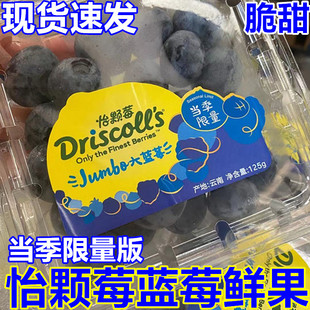 云南限量版怡颗莓蓝莓王超大果Driscolls蓝莓新鲜水果125g/盒顺丰
