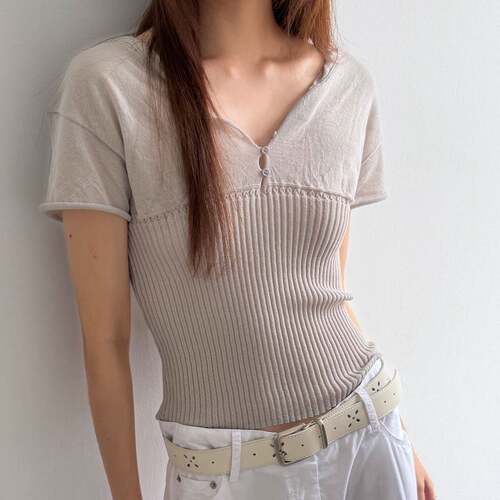 WAIT MORE 夏季韩系通勤薄款针织小衫女法式慵懒百搭上衣02326