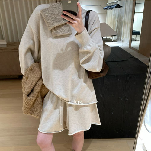 hers 一勺甜秋冬韩系长袖针织衫抽绳系带短裤松弛感两件套62187