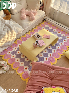 DDP原创立体樱花粉花朵金晨同款客厅卧室艺术地毯簇绒衣帽间防滑