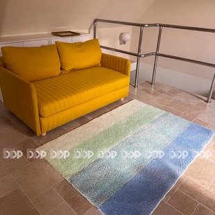 DDP重工包豪斯渐变海岛蓝卧室床边簇绒地毯浴室衣帽间家用咖啡店