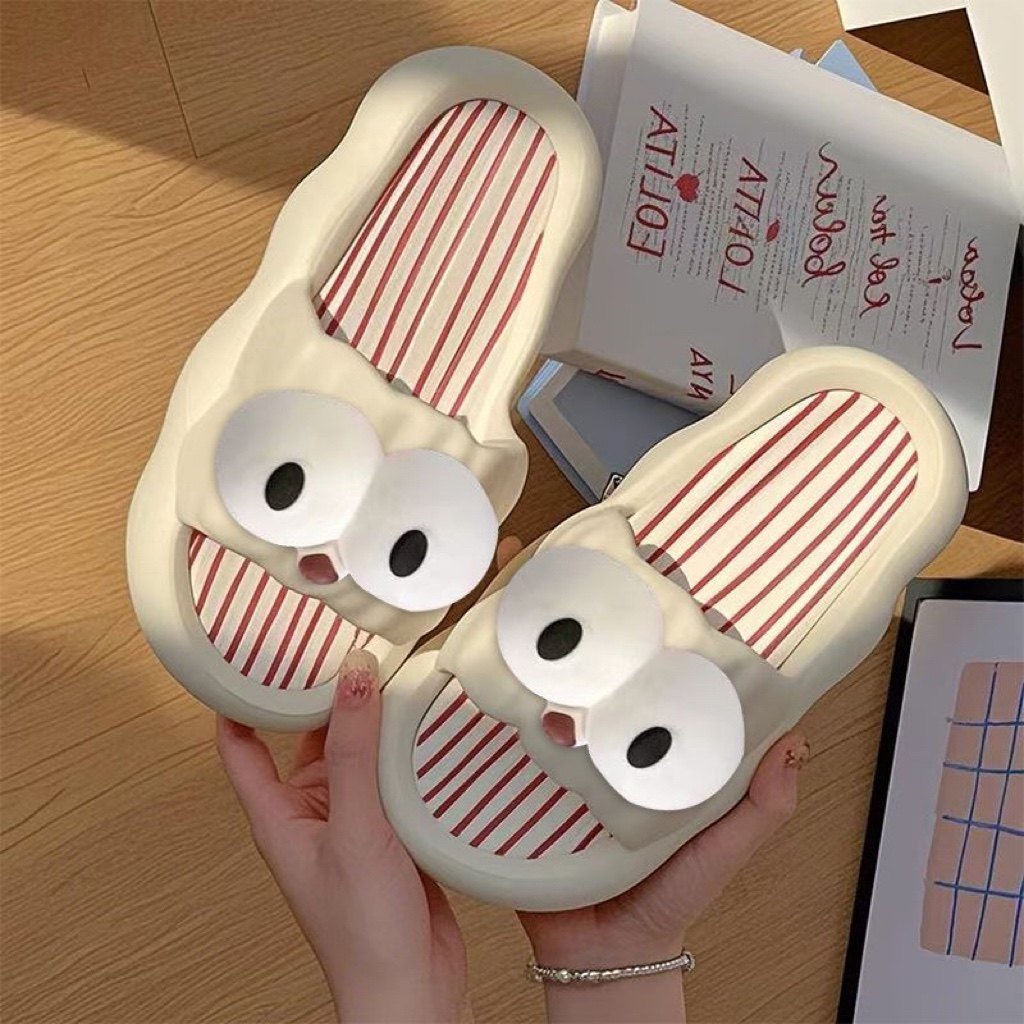 爆款卡通大眼一字拖学生韩版可爱趣味拖鞋女夏外穿家用防滑拖鞋女,女鞋,一字拖,淘宝优惠券,粉丝福利购,淘宝优惠卷