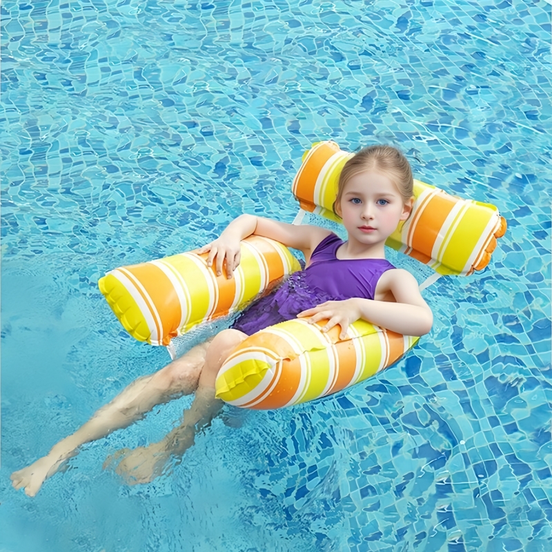 儿童充气床浮床大人泳圈水上充气躺椅加厚网床女生戏水浮椅腋下圈