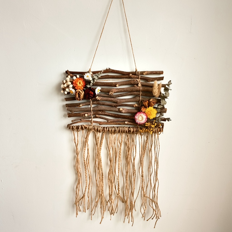 极速文艺小清新干花树枝墙挂装饰物照片J相框商场酒店民宿家居软