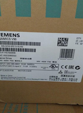 议价6SL3210-5FE13-5UA0西门子V90伺服驱动器3.5KW 6SL32105FE135