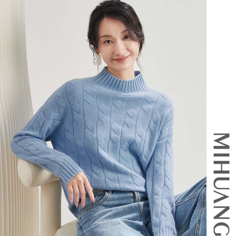 羊绒衫米皇半高领加厚