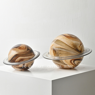 简约手工玻璃星球桌面摆件样板间别墅儿童房书桌床头柜层板装 饰品