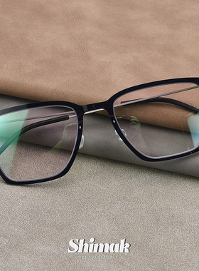 刘昊然同款超轻黑色titan纯钛板材树脂男近视超大眼镜框适合大脸